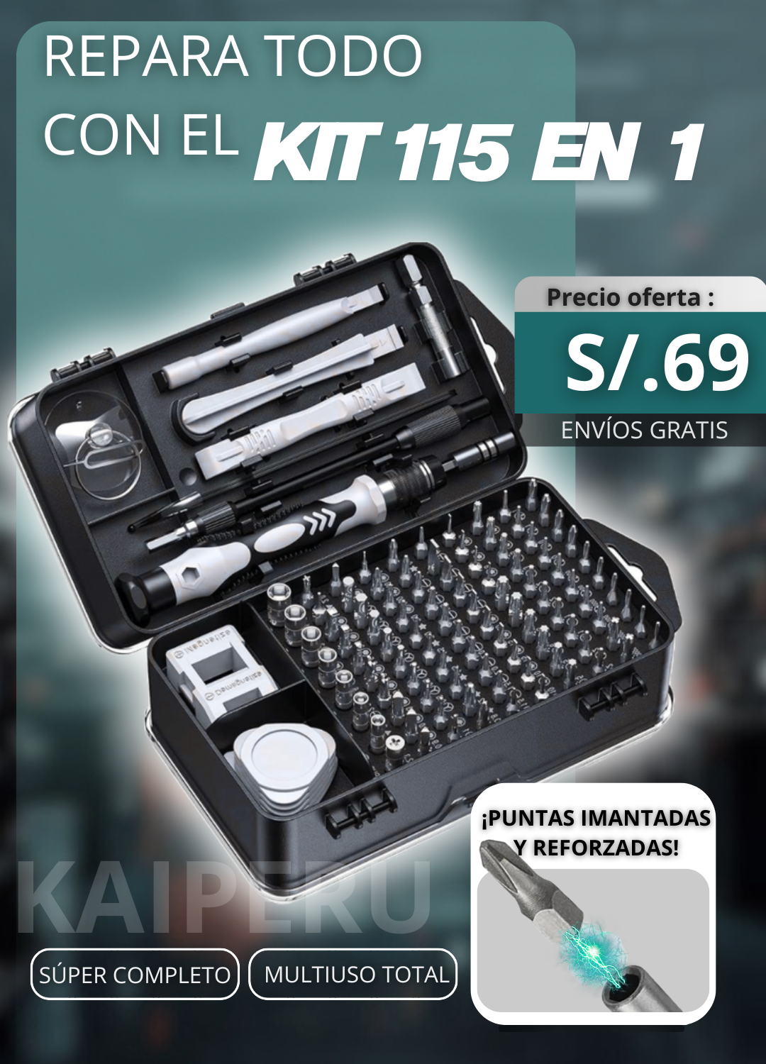 KIT 115 EN 1 DE DESTORNILLADORES PREMIUM