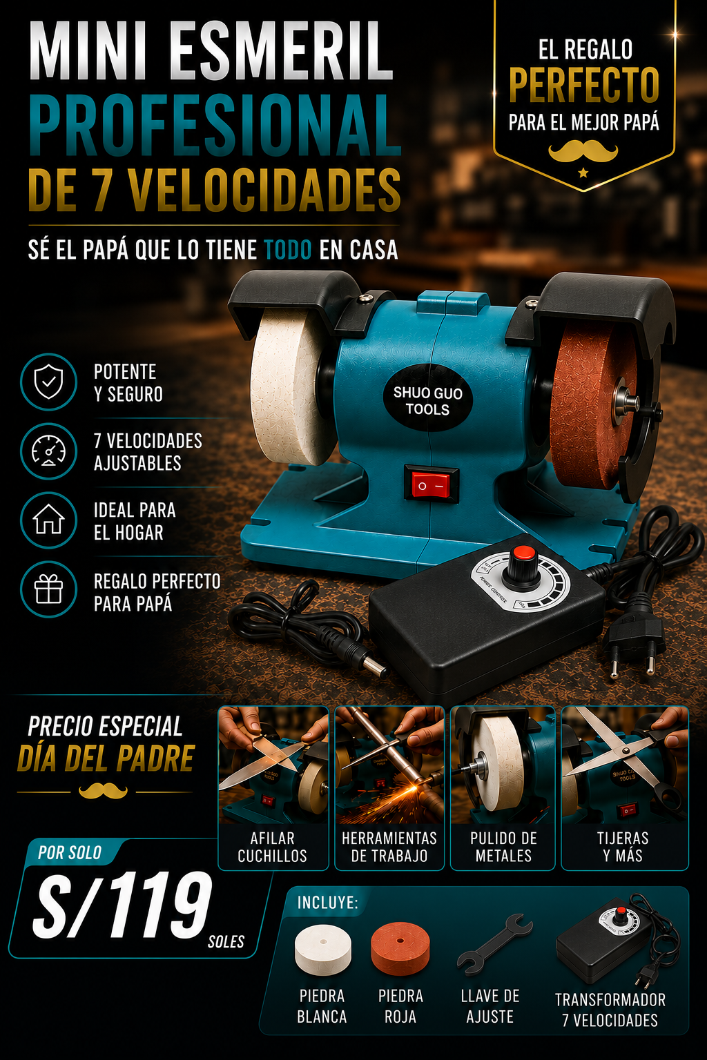 ⚙️✨ MINI ESMERIL ELÉCTRICO MULTIUSO ✨⚙️