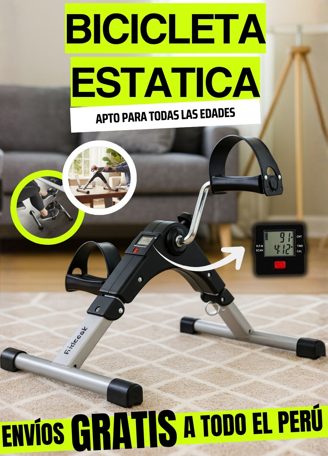 MINI BICI PEDALERA DIGITAL PLEGABLE ✨NUEVO MODELO ✨