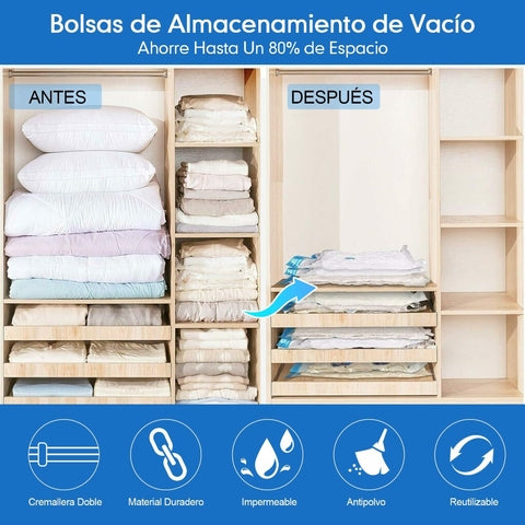 Bolsas al vacío + organizador de ropa
