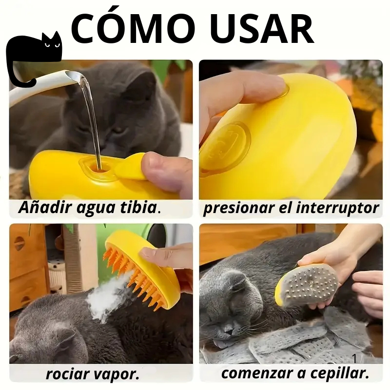 ¡Nuevo Cepillo de Aseo Auto limpiante para Gatos y Perros! 🐾