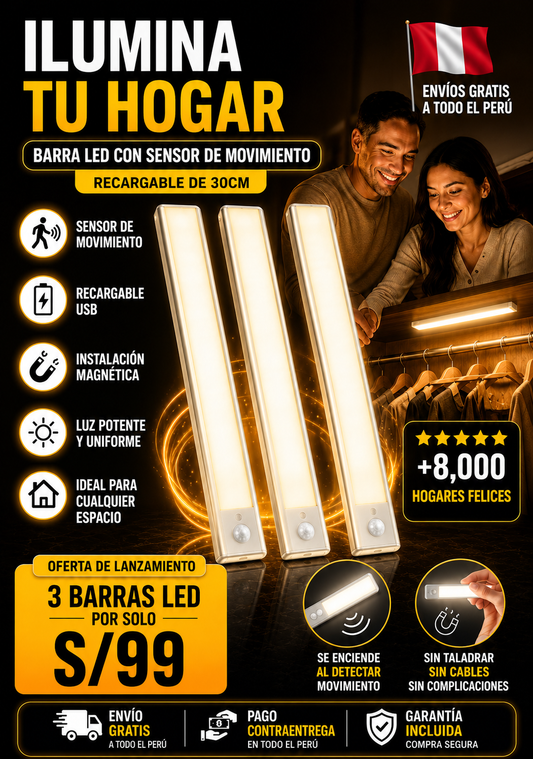 ✨BARRA LED CON SENSOR DE MOVIMIENTO✨