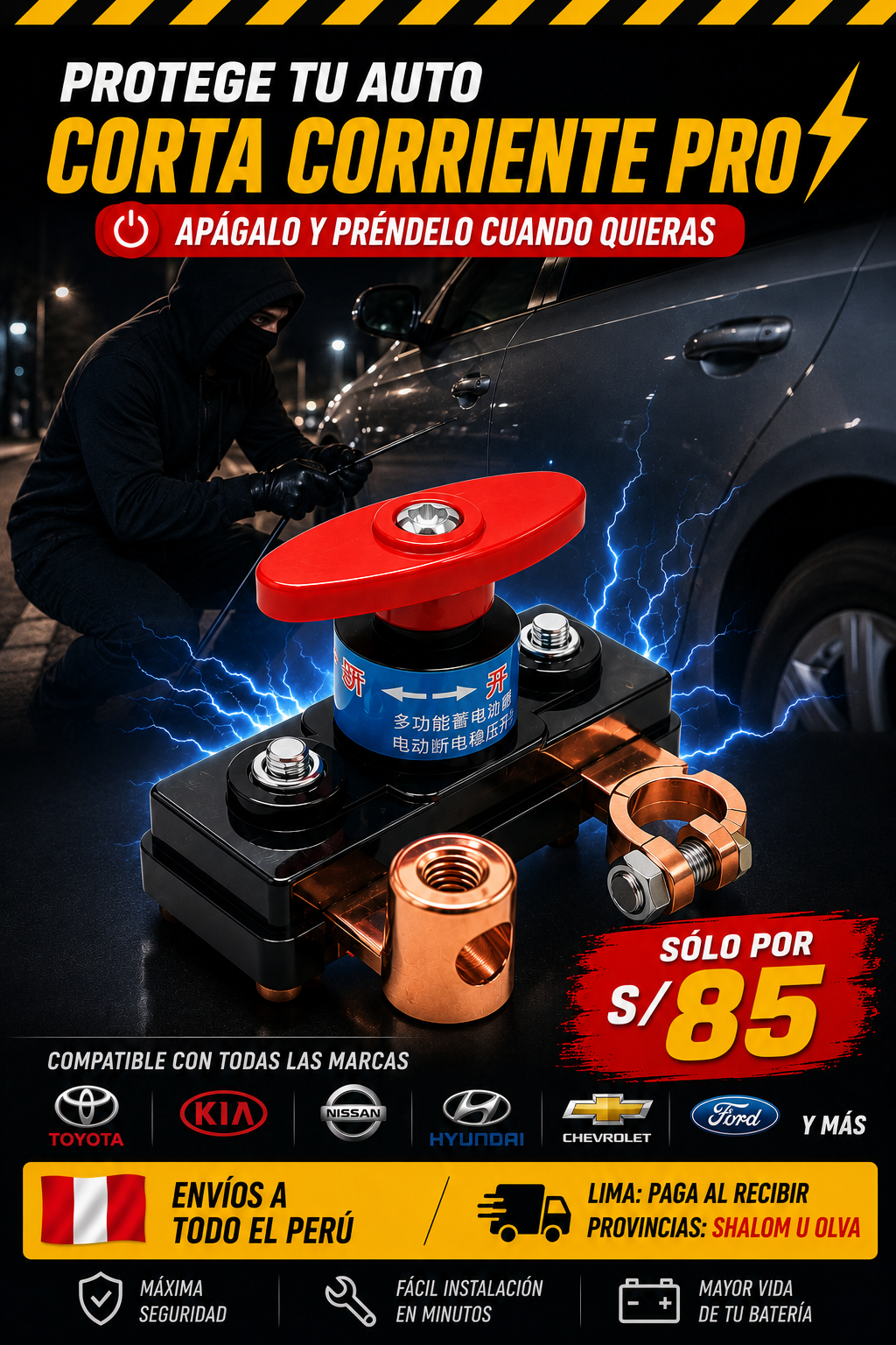 Corta Corriente Antirrobo 12V/24V™ ⭐