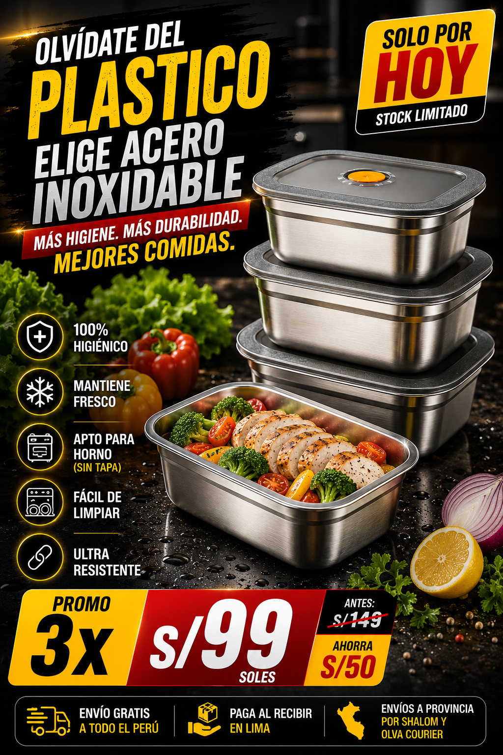 ✨SET 3 TÁPERES PREMIUM INOX™✨