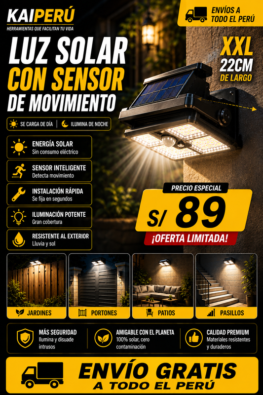 💡 LUMIGUARD® | Luz Solar XXL con Sensor🚨