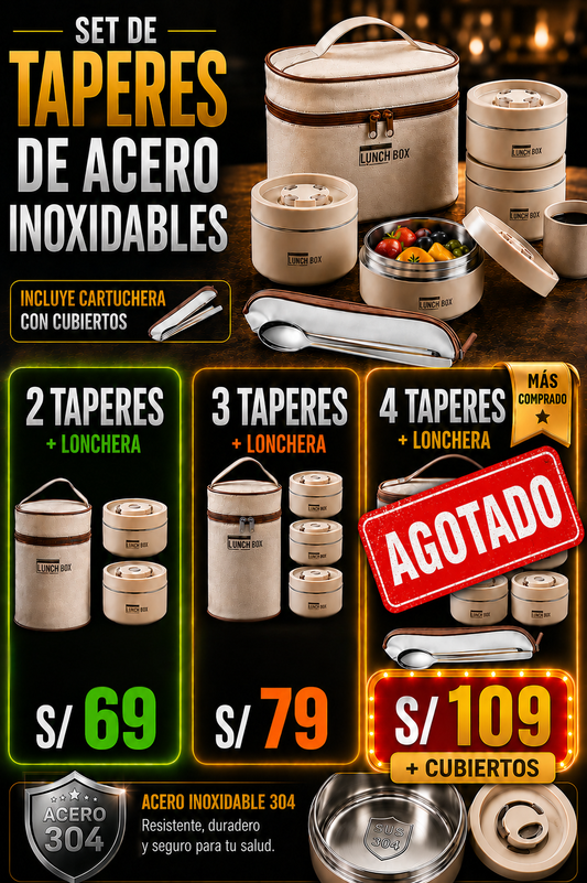 ✨Set LONCHERA ACERO INOXIDABLE + MOCHILA ✨
