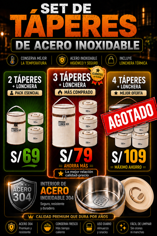 ✨Set LONCHERA ACERO INOXIDABLE + MOCHILA ✨
