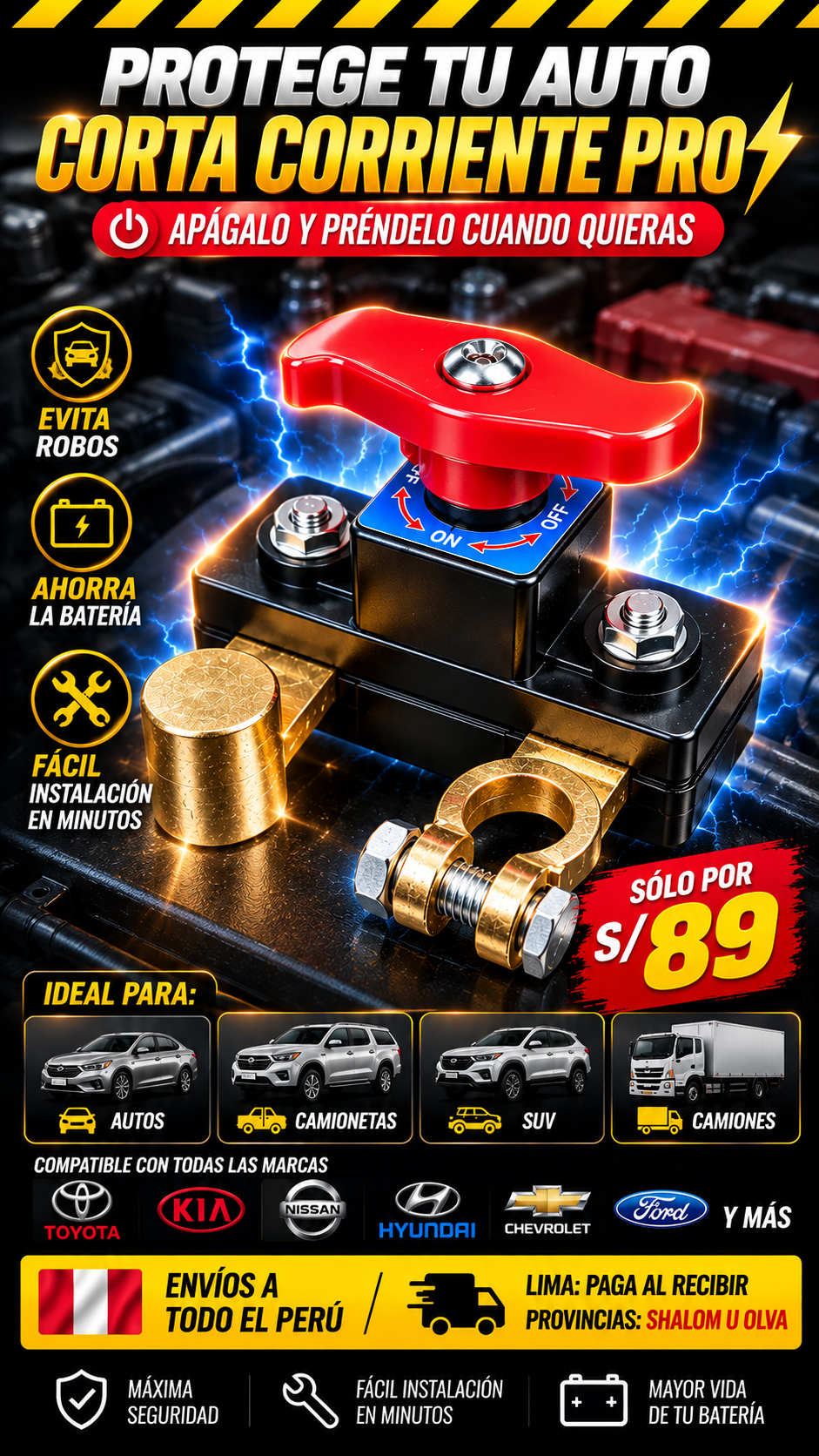 Corta Corriente Antirrobo 12V/24V™ ⭐