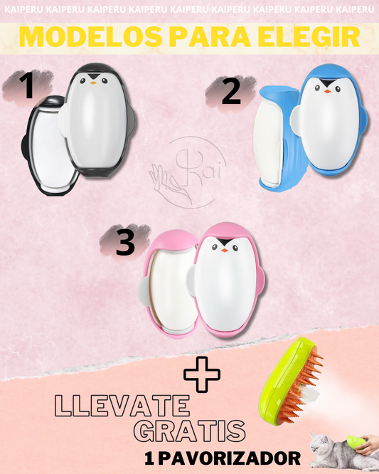 COMBO PINGÜINO® SACA PELUSA ADHESIVO LAVABLE 💦 + VAPORIZADOR USB