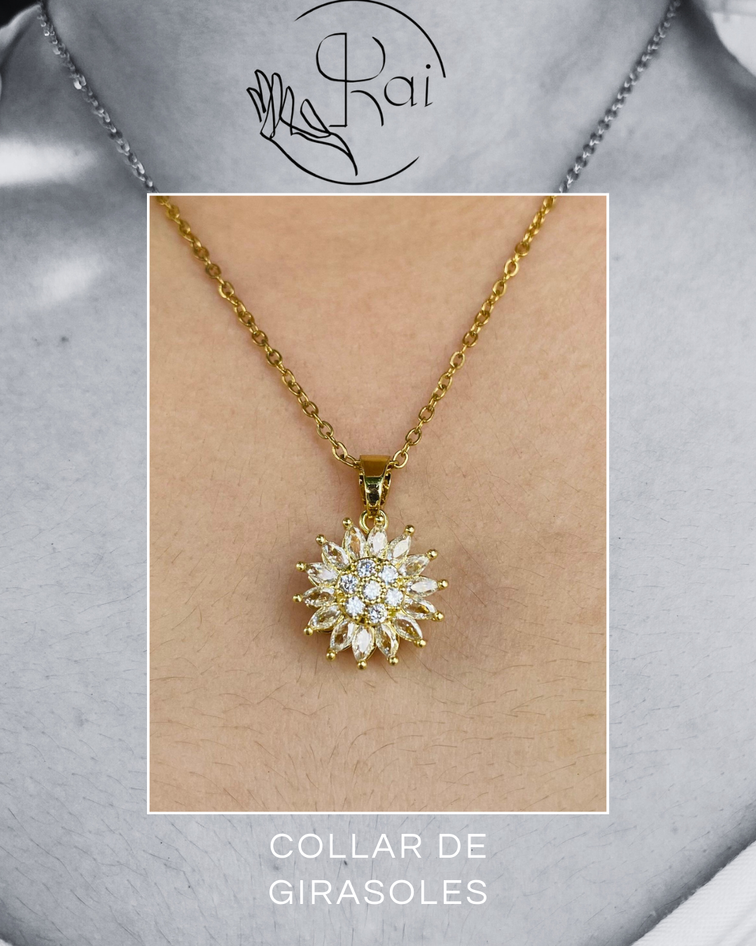 collar de girasol giratorio