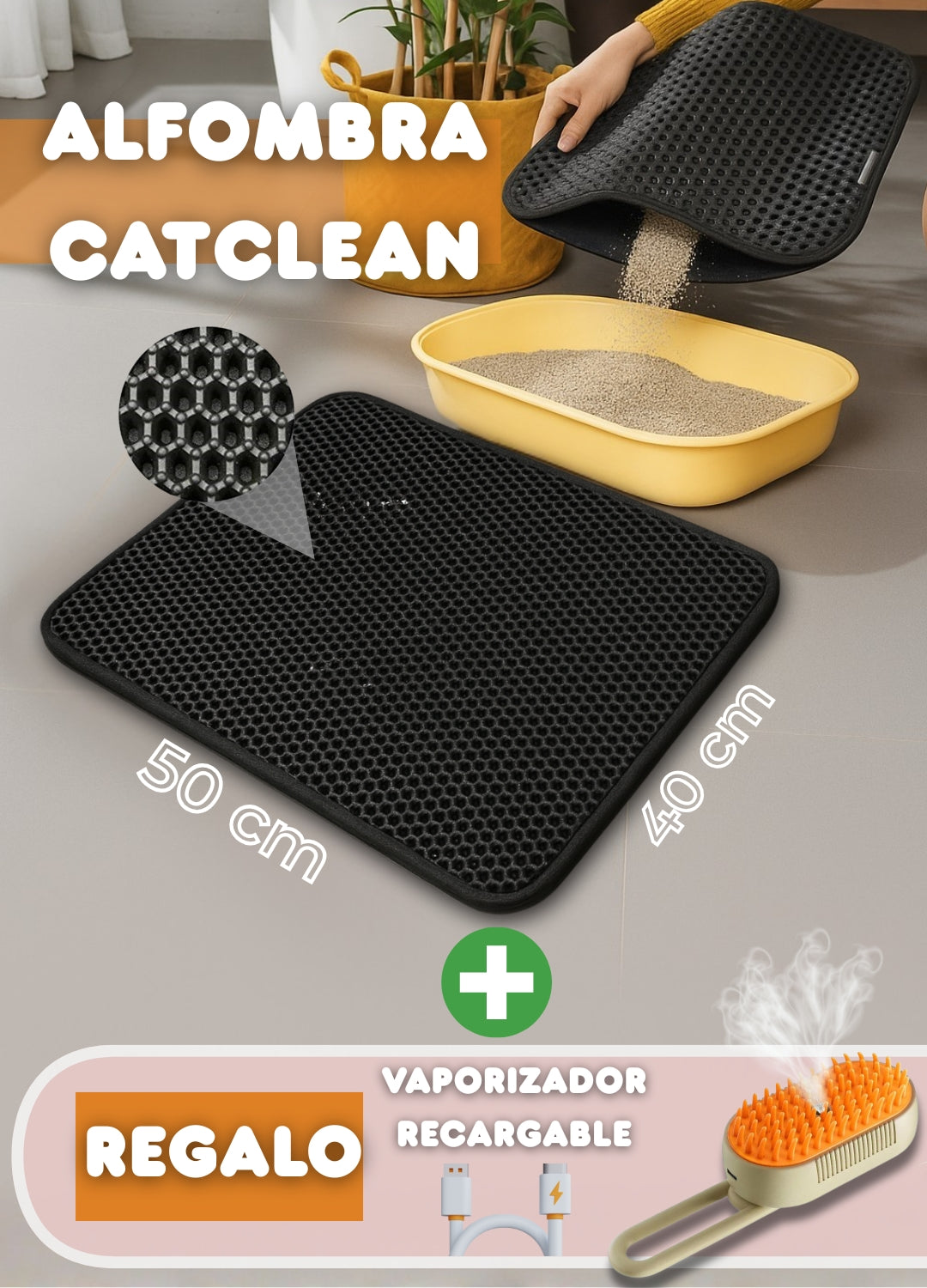 🎁 PROMO 2x1: Alfombra Atrapa Arena + Vaporizador de REGALO✨